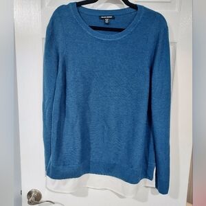 Hilary Radley Blue Crew Neckline Long Sleeve Sweater in Size XL